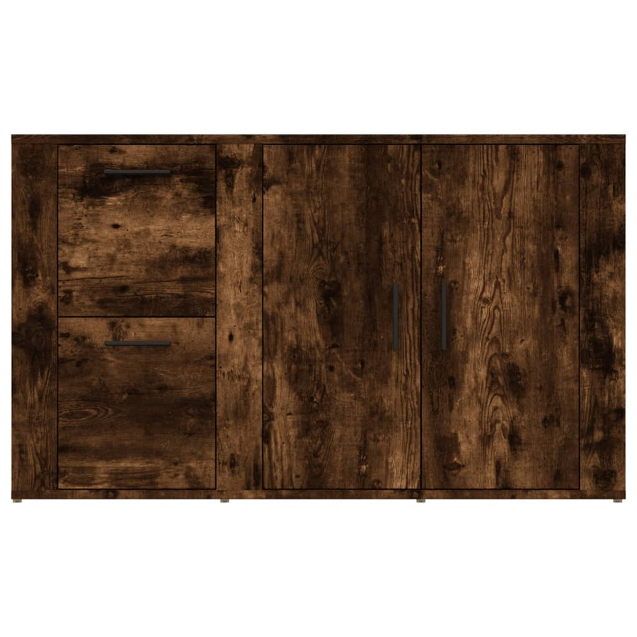 Dressoir 100X33X59,5 Cm Bewerkt Hout Gerookt Eikenkleurig