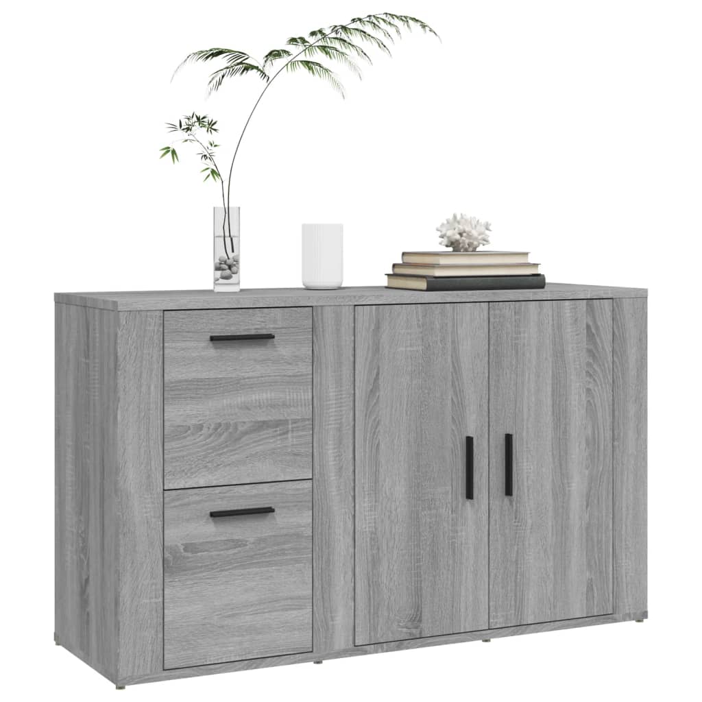 Dressoir 100X33X59,5 Cm Bewerkt Hout Grijs Sonoma Eikenkleurig