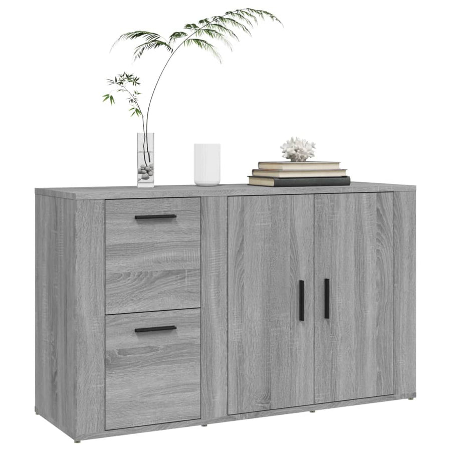Dressoir 100X33X59,5 Cm Bewerkt Hout Grijs Sonoma Eikenkleurig
