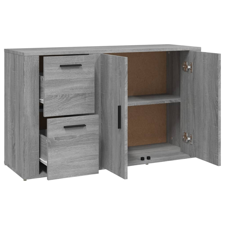 Dressoir 100X33X59,5 Cm Bewerkt Hout Grijs Sonoma Eikenkleurig
