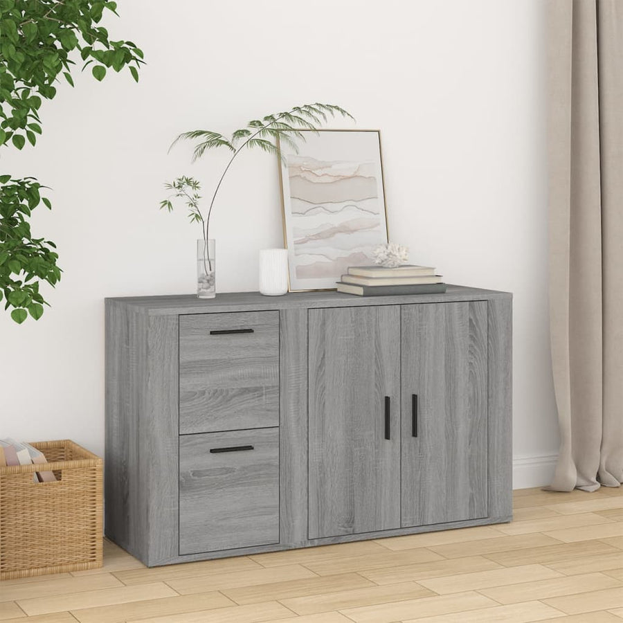 Dressoir 100X33X59,5 Cm Bewerkt Hout Grijs Sonoma Eikenkleurig