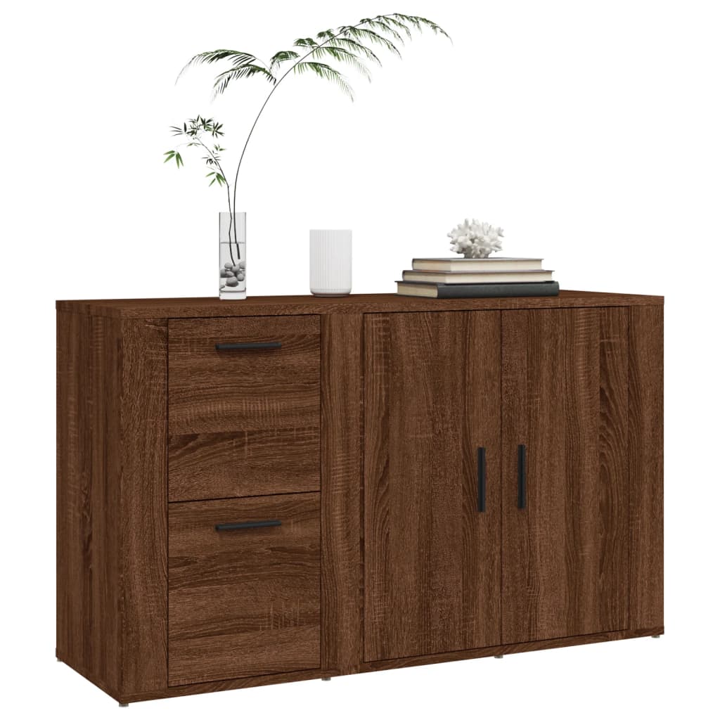 Dressoir 100X33X59,5 Cm Bewerkt Hout Bruin Eikenkleur