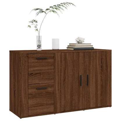 Dressoir 100X33X59,5 Cm Bewerkt Hout Bruin Eikenkleur
