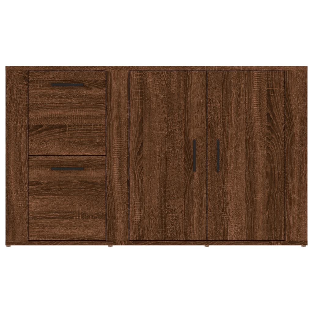 Dressoir 100X33X59,5 Cm Bewerkt Hout Bruin Eikenkleur