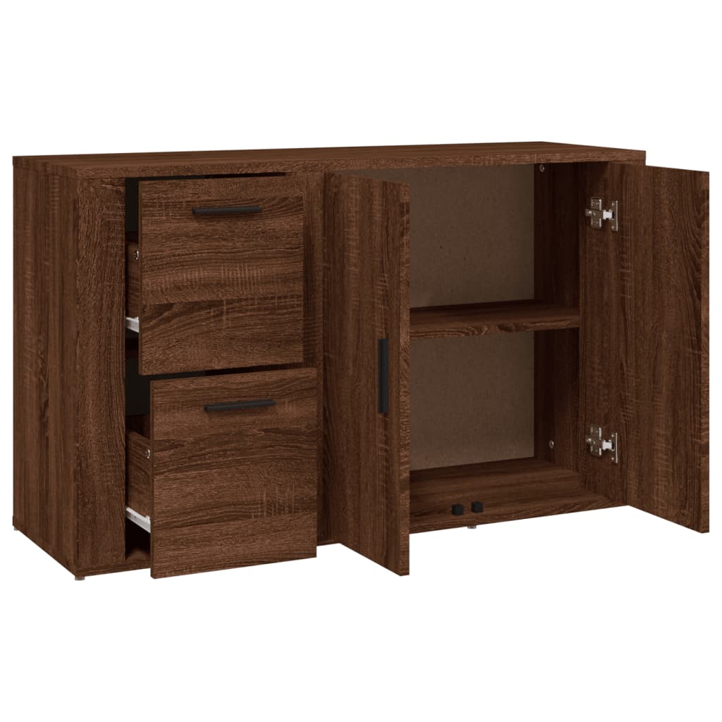 Dressoir 100X33X59,5 Cm Bewerkt Hout Bruin Eikenkleur
