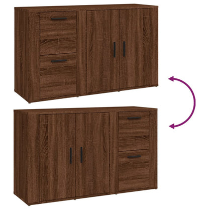 Dressoir 100X33X59,5 Cm Bewerkt Hout Bruin Eikenkleur