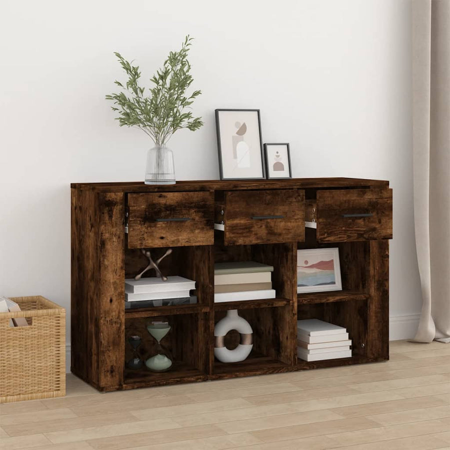 Dressoir 100X30X59,5 Cm Bewerkt Hout Gerookt Eikenkleurig