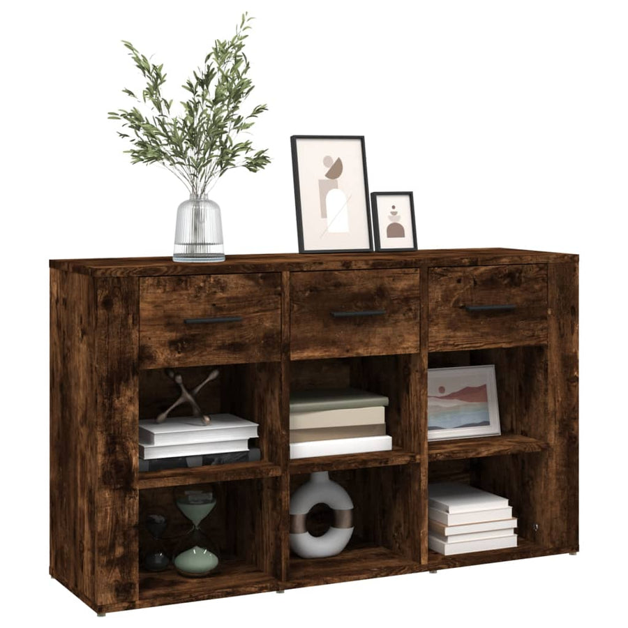 Dressoir 100X30X59,5 Cm Bewerkt Hout Gerookt Eikenkleurig