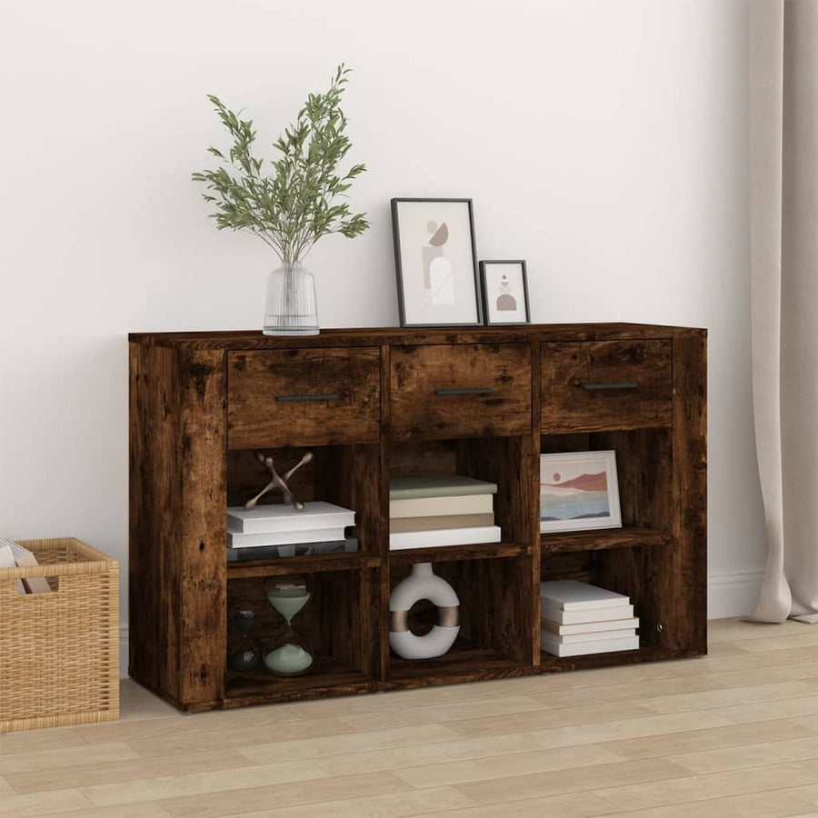Dressoir 100X30X59,5 Cm Bewerkt Hout Gerookt Eikenkleurig