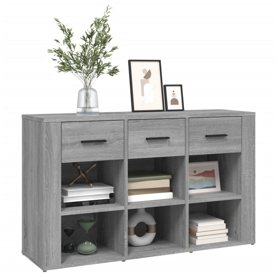 Dressoir 100X30X59,5 Cm Bewerkt Hout Eikenkleurig Grijs sonoma