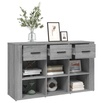 Dressoir 100X30X59,5 Cm Bewerkt Hout Eikenkleurig Grijs sonoma