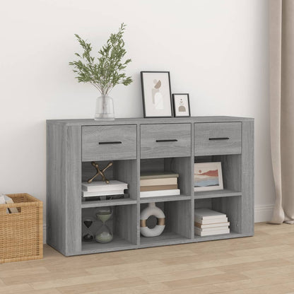 Dressoir 100X30X59,5 Cm Bewerkt Hout Eikenkleurig Grijs sonoma