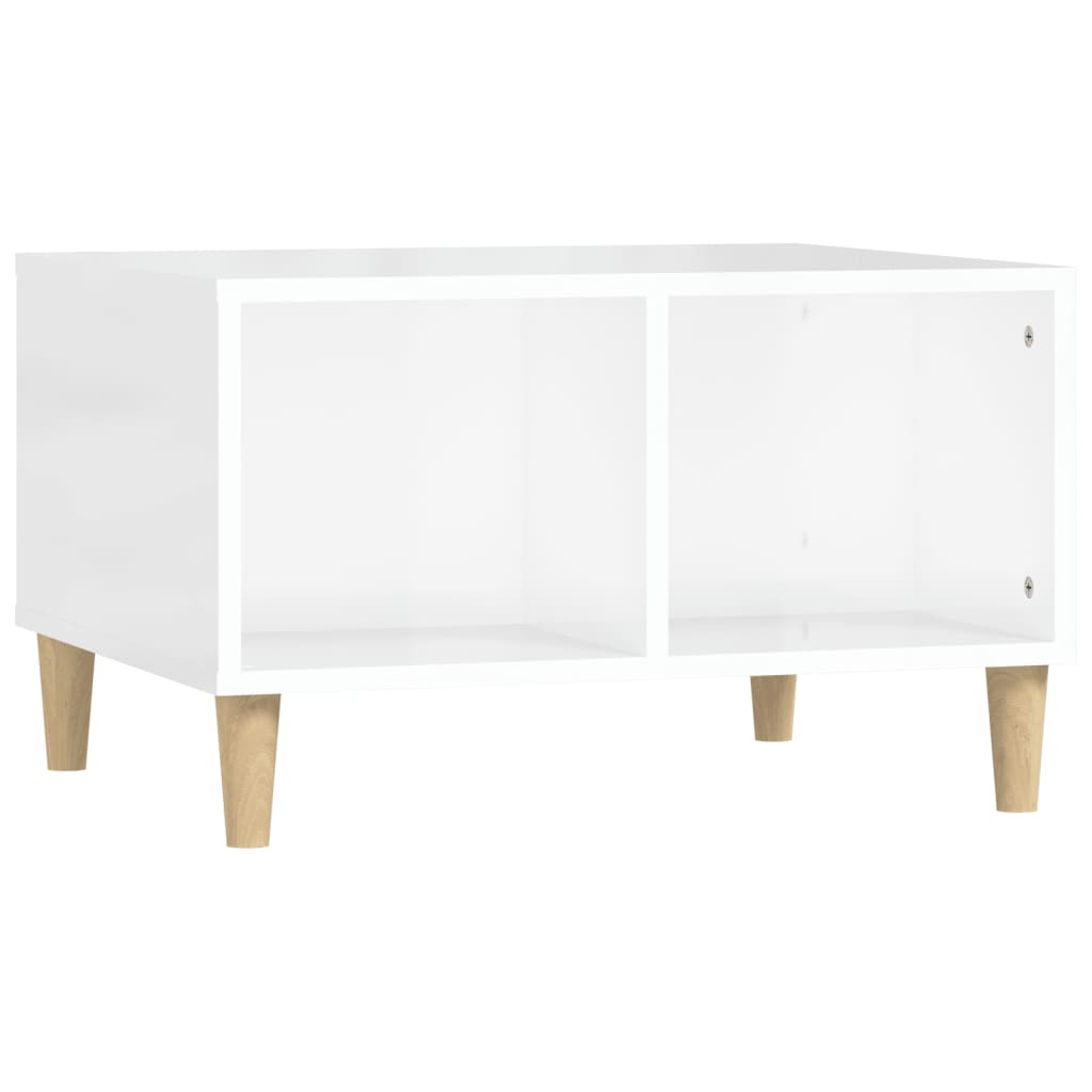 Salontafel 60X50X36,5 Cm Bewerkt Hout Hoogglans Wit