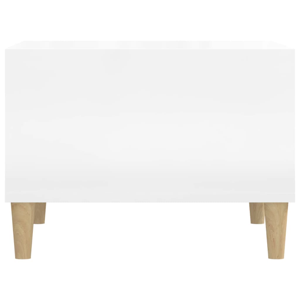 Salontafel 60X50X36,5 Cm Bewerkt Hout Hoogglans Wit