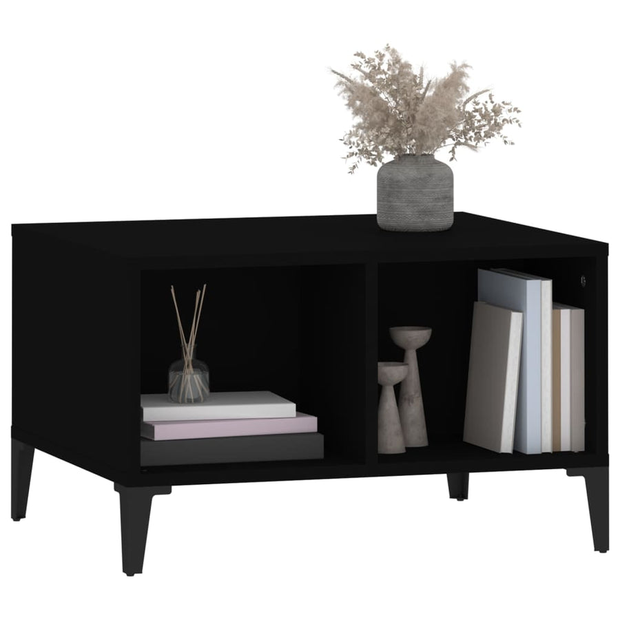 Salontafel 60X50X36,5 Cm Bewerkt Hout Zwart