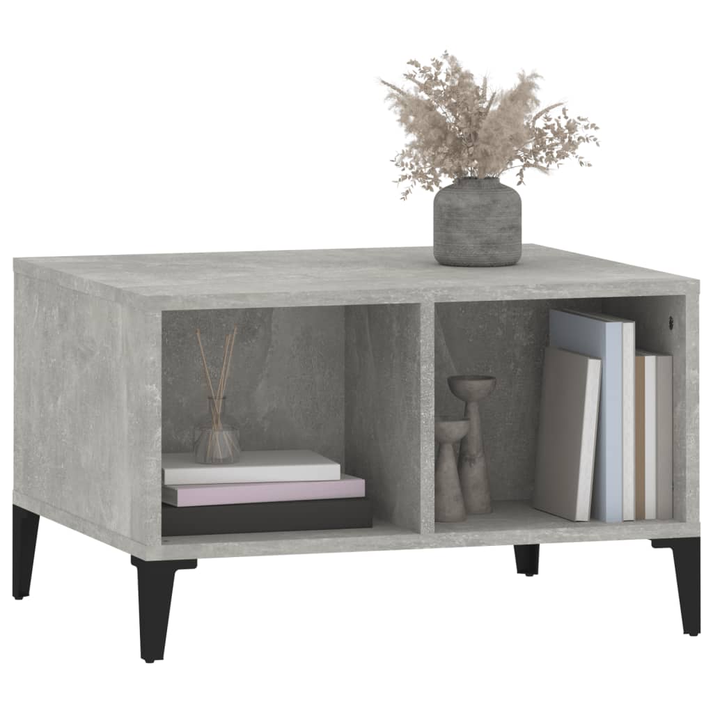 Salontafel 60X50X36,5 Cm Bewerkt Hout Betongrijs
