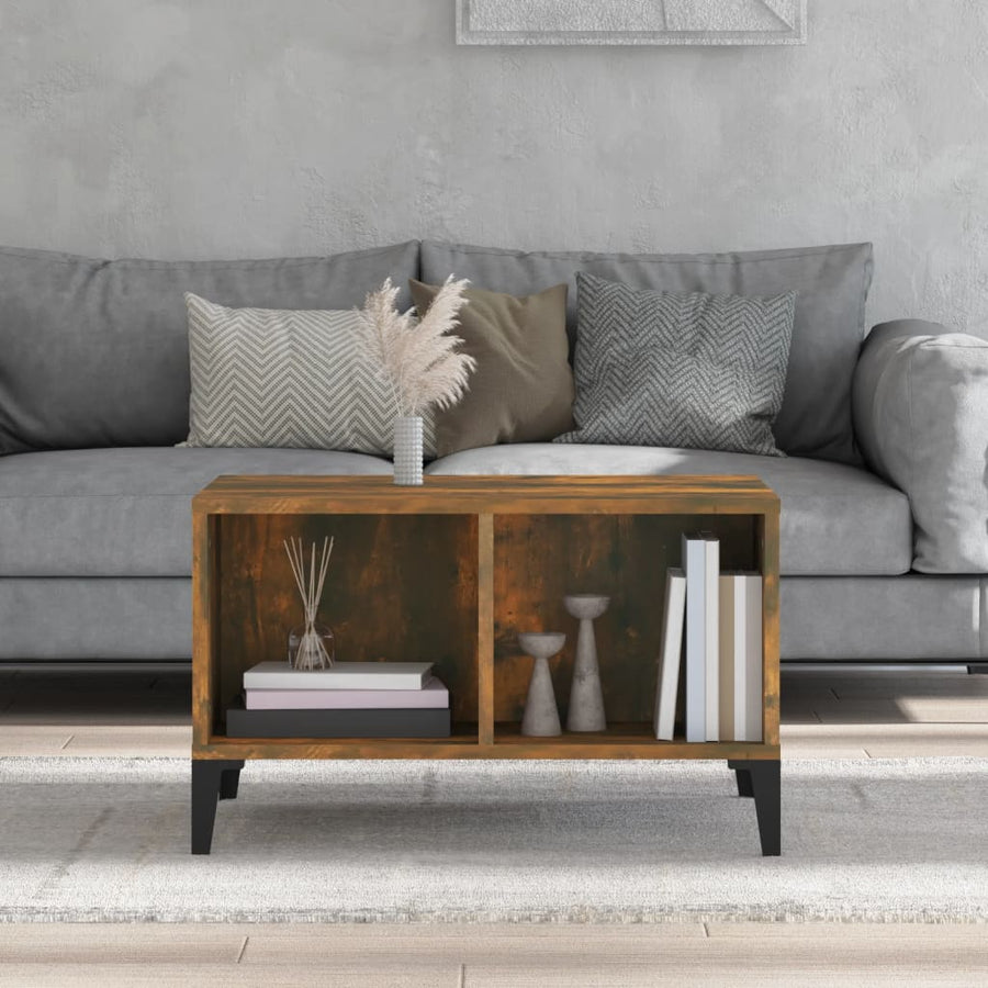 Salontafel 60X50X36,5 Cm Bewerkt Hout Kleurig Gerookt eiken