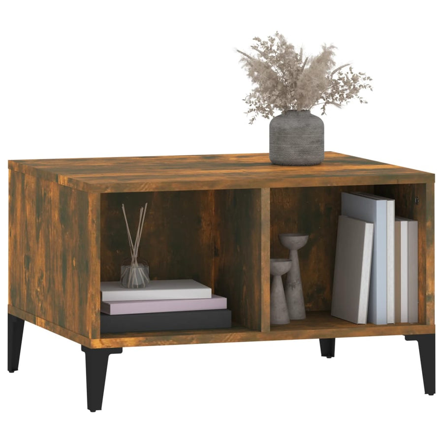 Salontafel 60X50X36,5 Cm Bewerkt Hout Kleurig Gerookt eiken