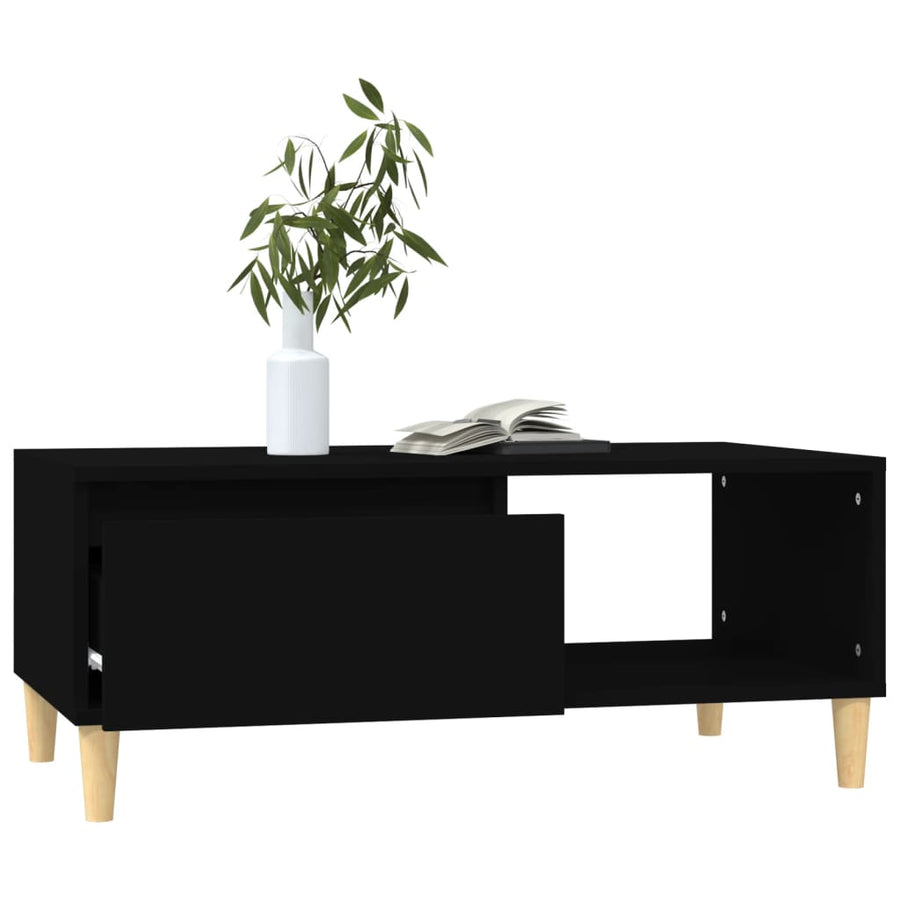 Salontafel 90X50X36,5 Cm Bewerkt Hout Zwart