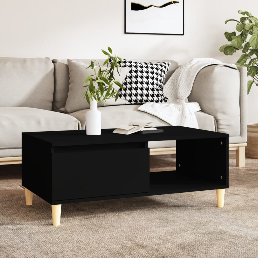 Salontafel 90X50X36,5 Cm Bewerkt Hout Zwart