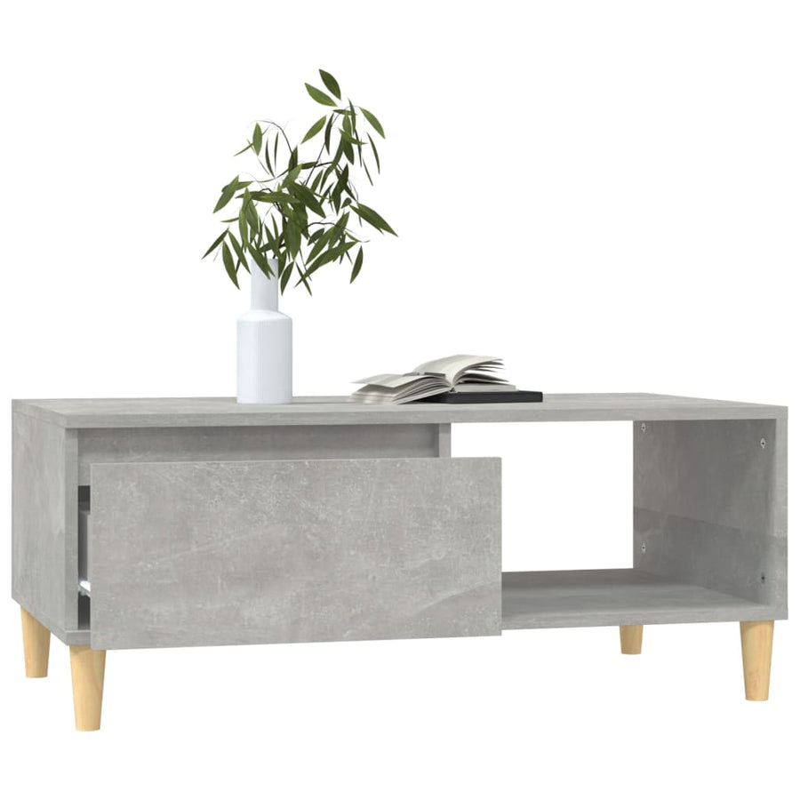 Salontafel 90X50X36,5 Cm Bewerkt Hout Betongrijs