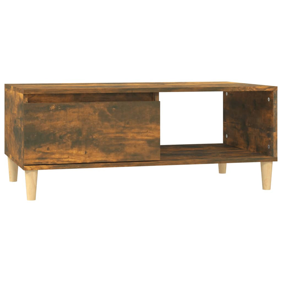 Salontafel 90X50X36,5 Cm Bewerkt Hout Kleurig Gerookt eiken