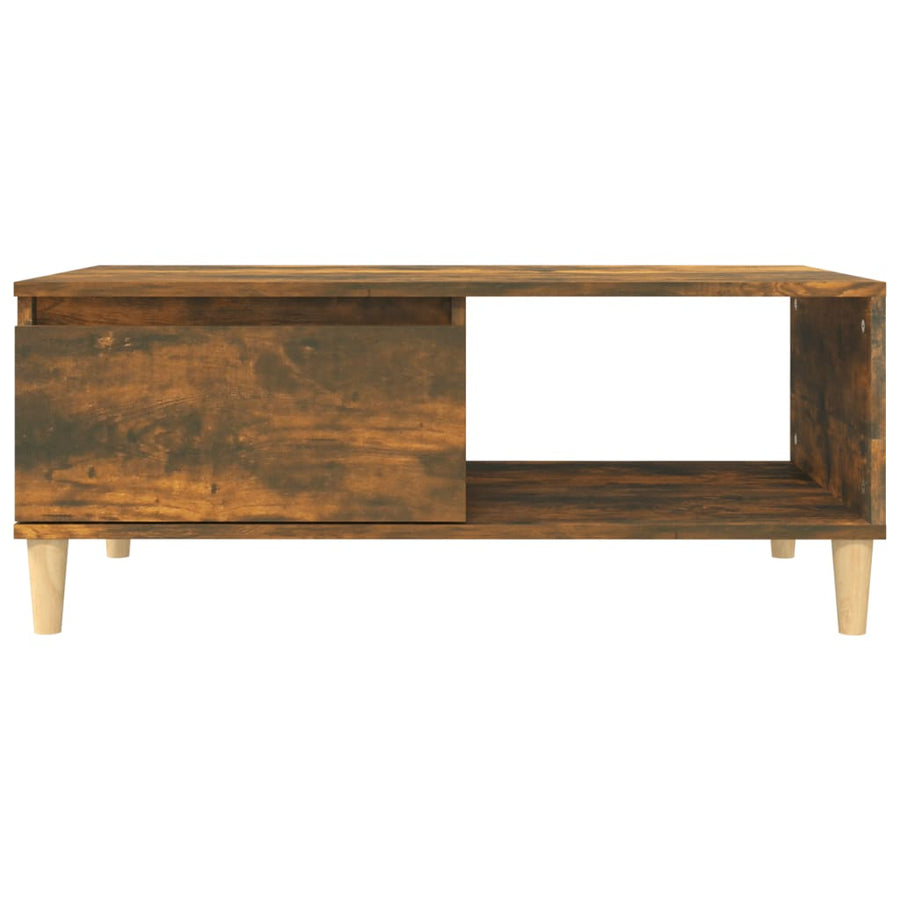 Salontafel 90X50X36,5 Cm Bewerkt Hout Kleurig Gerookt eiken