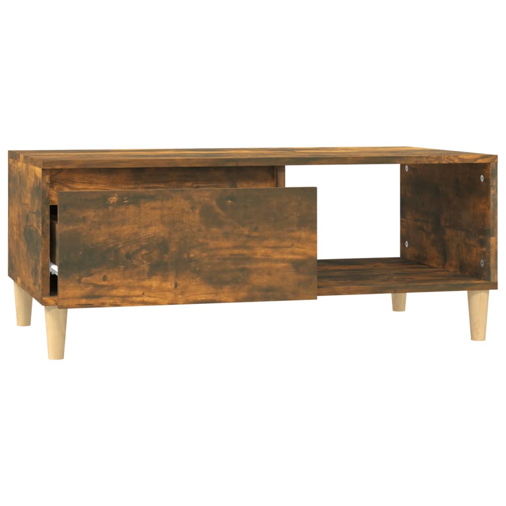 Salontafel 90X50X36,5 Cm Bewerkt Hout Kleurig Gerookt eiken