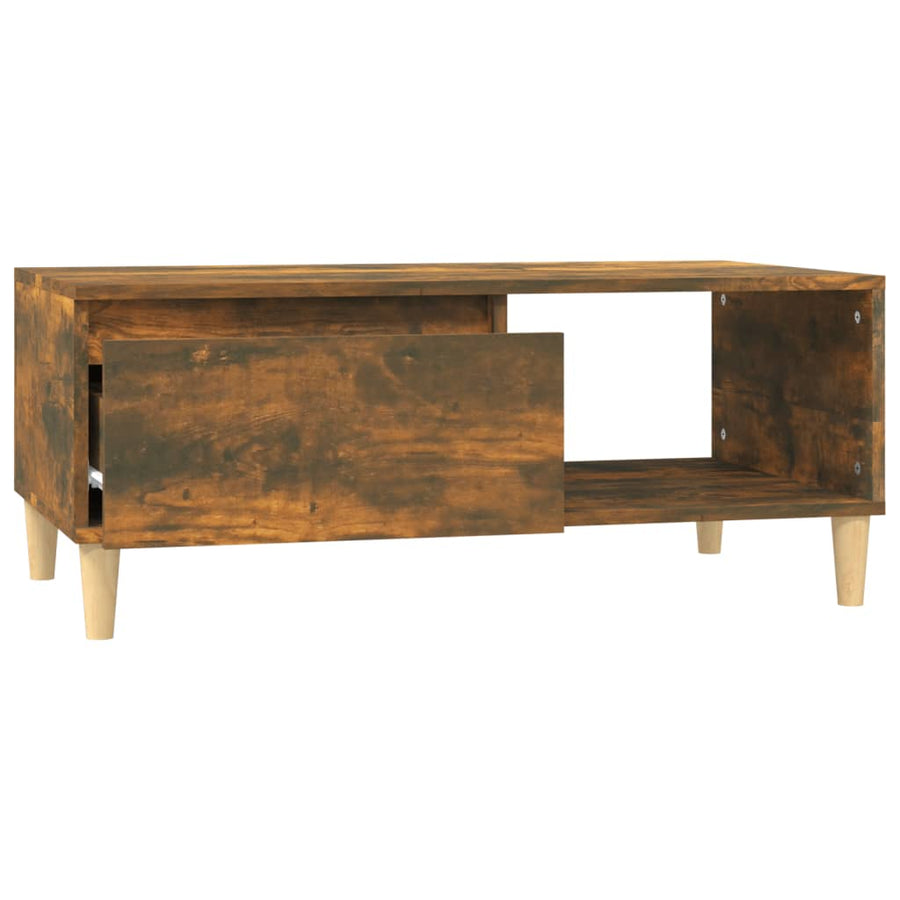 Salontafel 90X50X36,5 Cm Bewerkt Hout Kleurig Gerookt eiken