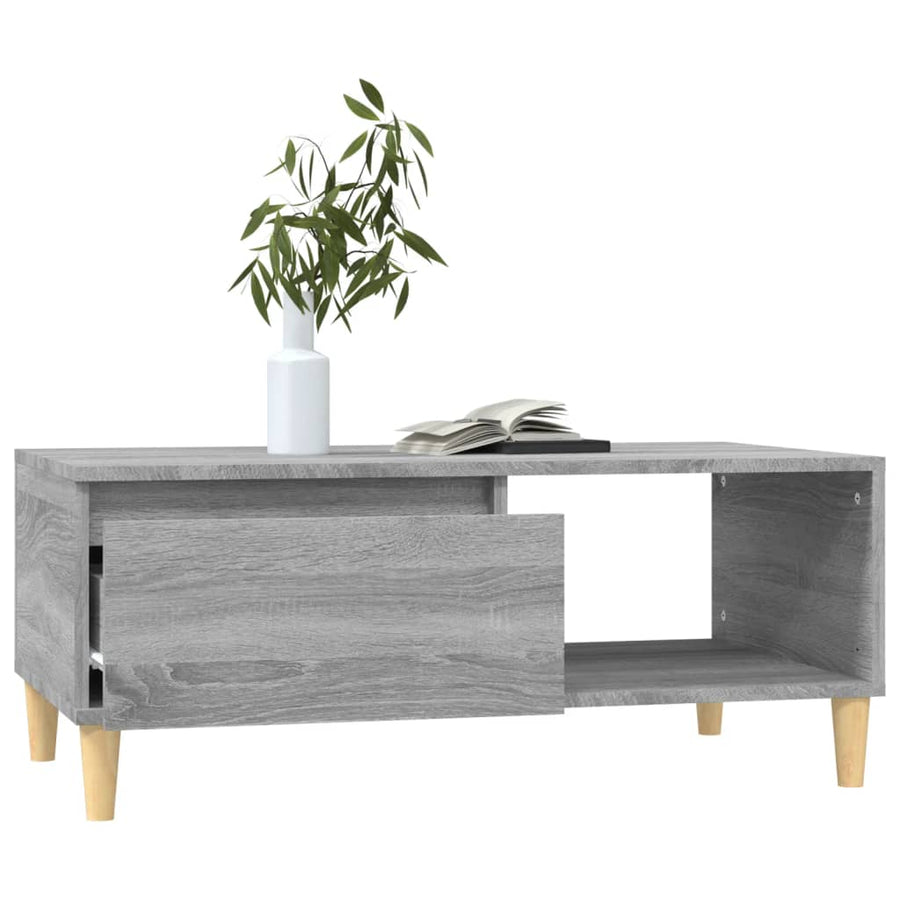 Salontafel 90X50X36,5 Cm Bewerkt Hout Grijs Sonoma