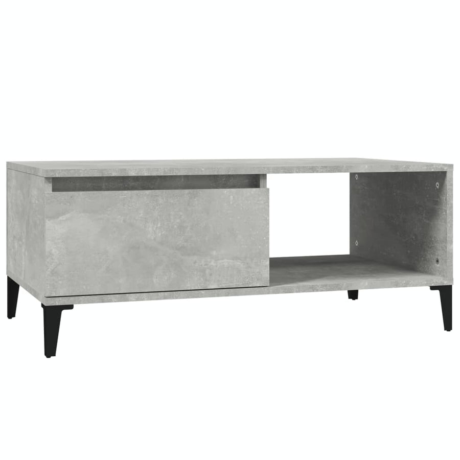 Salontafel 90X50X36,5 Cm Bewerkt Hout Betongrijs