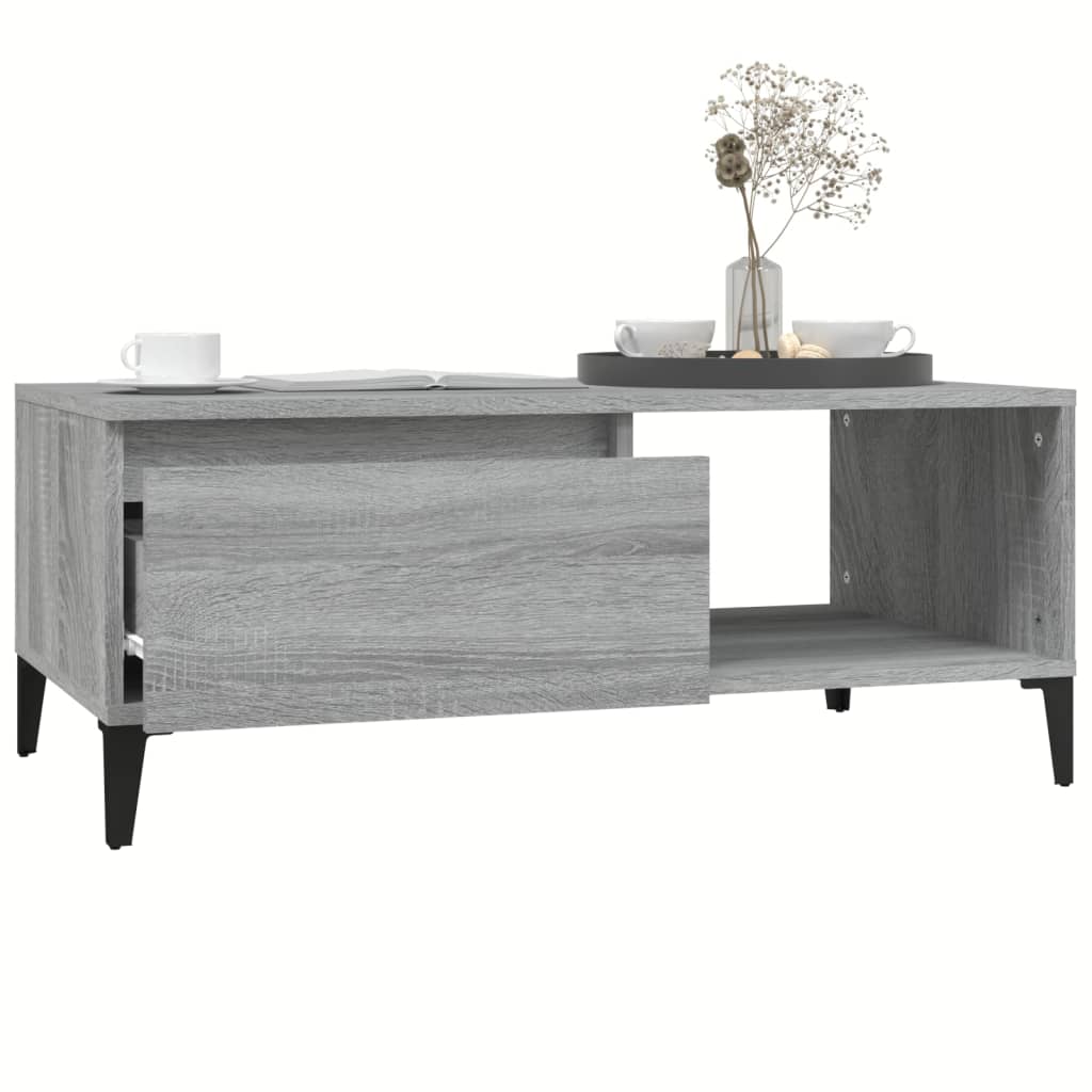 Salontafel 90X50X36,5 Cm Bewerkt Hout Grijs Sonoma