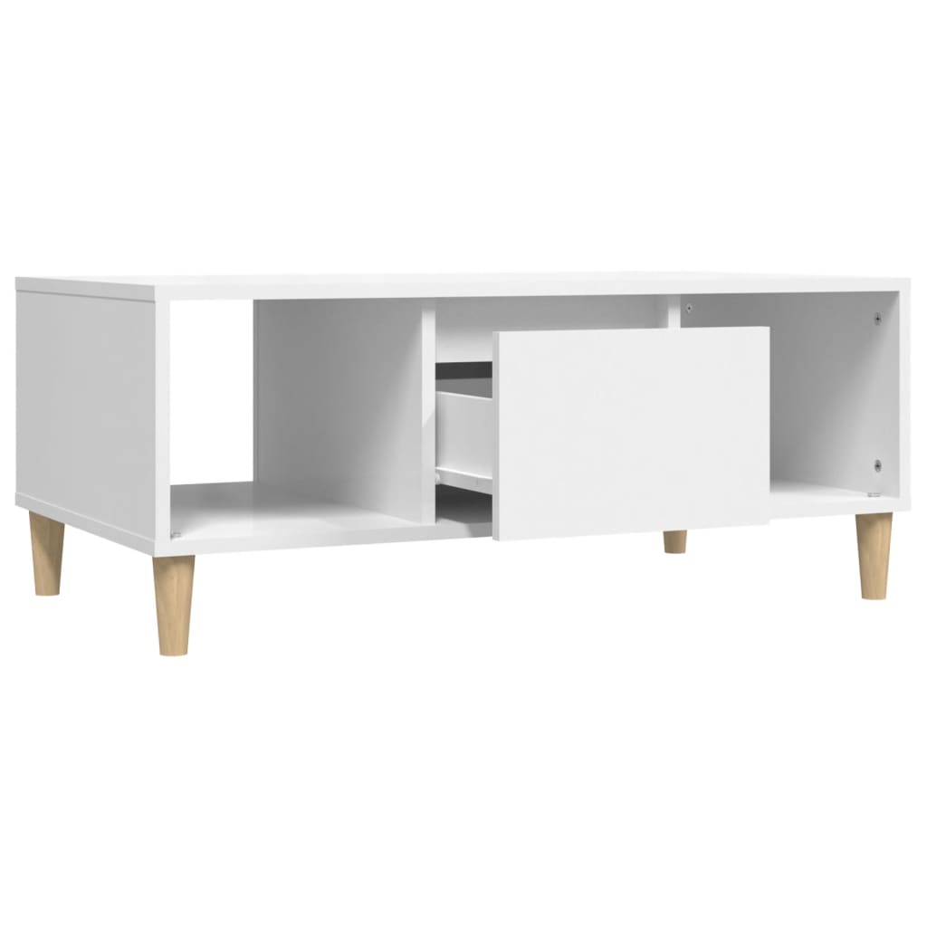 Salontafel 90X50X36,5 Cm Bewerkt Hout Wit