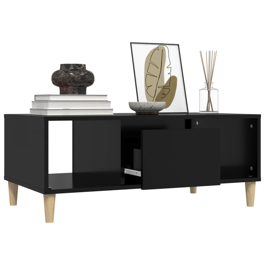 Salontafel 90X50X36,5 Cm Bewerkt Hout Zwart