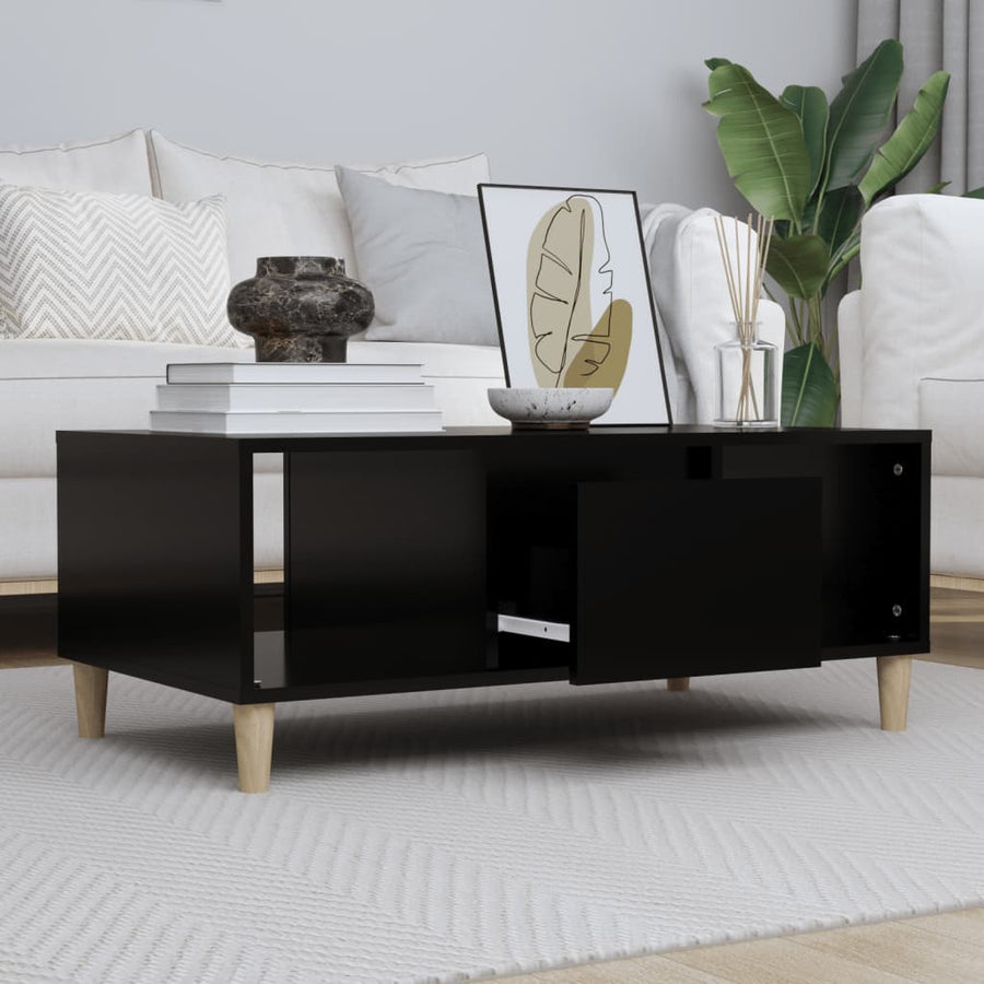 Salontafel 90X50X36,5 Cm Bewerkt Hout Zwart