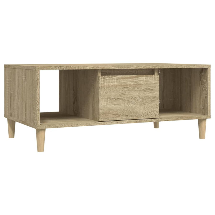 Salontafel 90X50X36,5 Cm Bewerkt Hout Kleurig Sonoma eiken