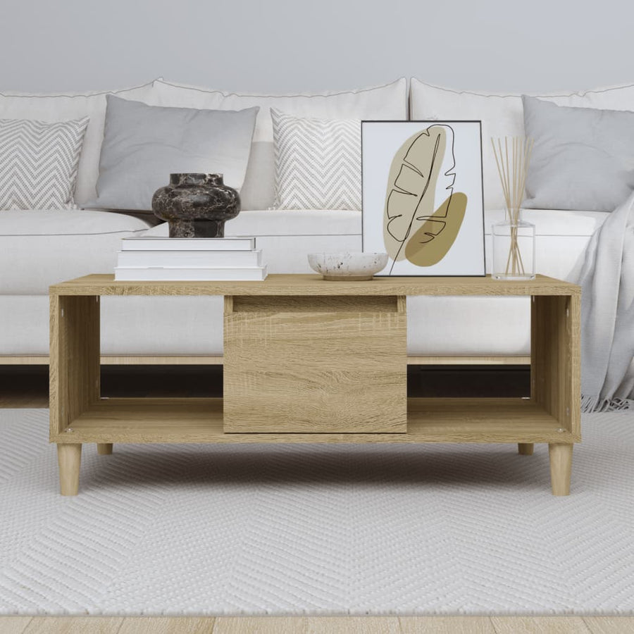 Salontafel 90X50X36,5 Cm Bewerkt Hout Kleurig Sonoma eiken