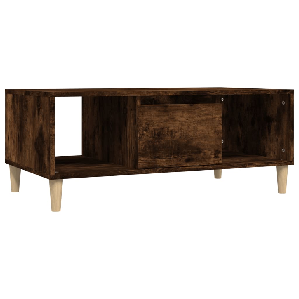 Salontafel 90X50X36,5 Cm Bewerkt Hout Gerookt Eikenkleurig