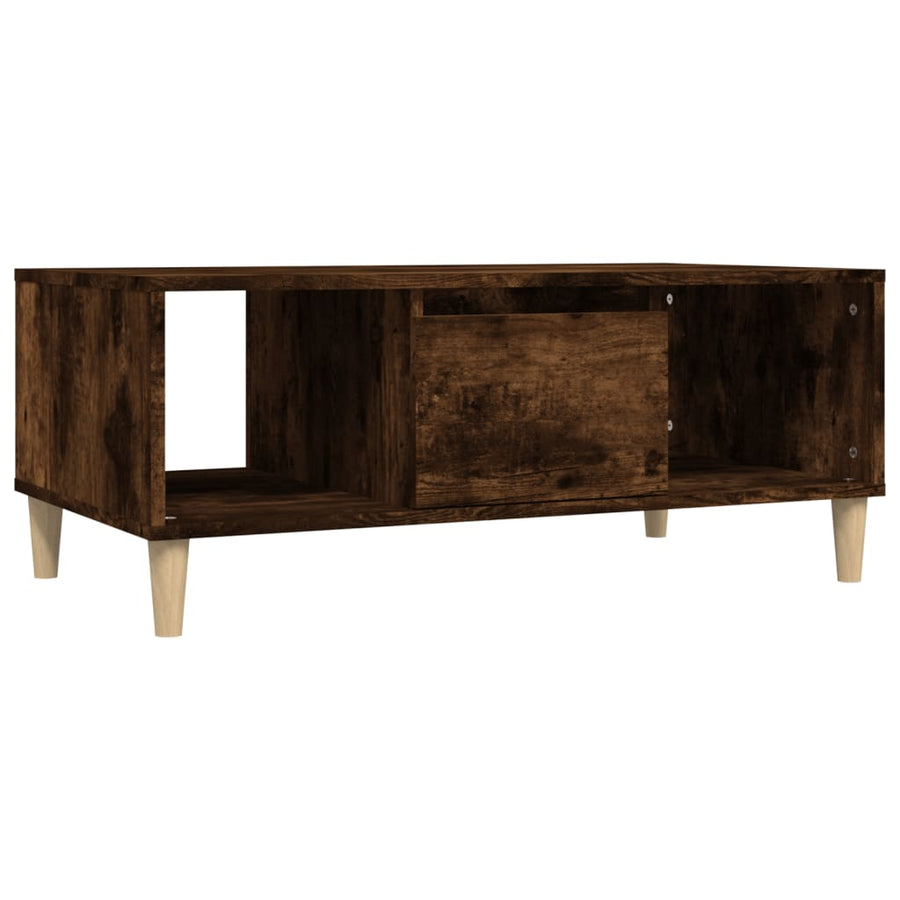 Salontafel 90X50X36,5 Cm Bewerkt Hout Gerookt Eikenkleurig