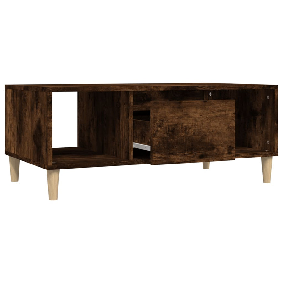 Salontafel 90X50X36,5 Cm Bewerkt Hout Gerookt Eikenkleurig