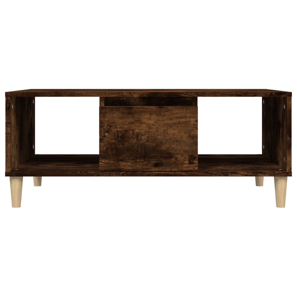 Salontafel 90X50X36,5 Cm Bewerkt Hout Gerookt Eikenkleurig