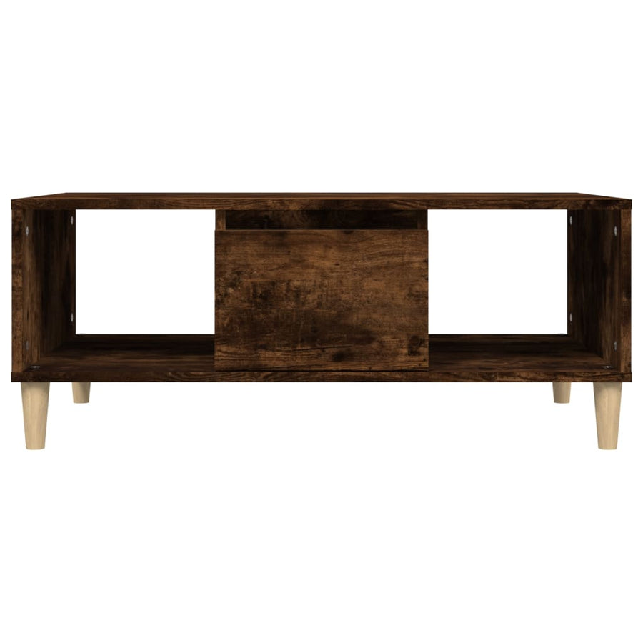 Salontafel 90X50X36,5 Cm Bewerkt Hout Gerookt Eikenkleurig
