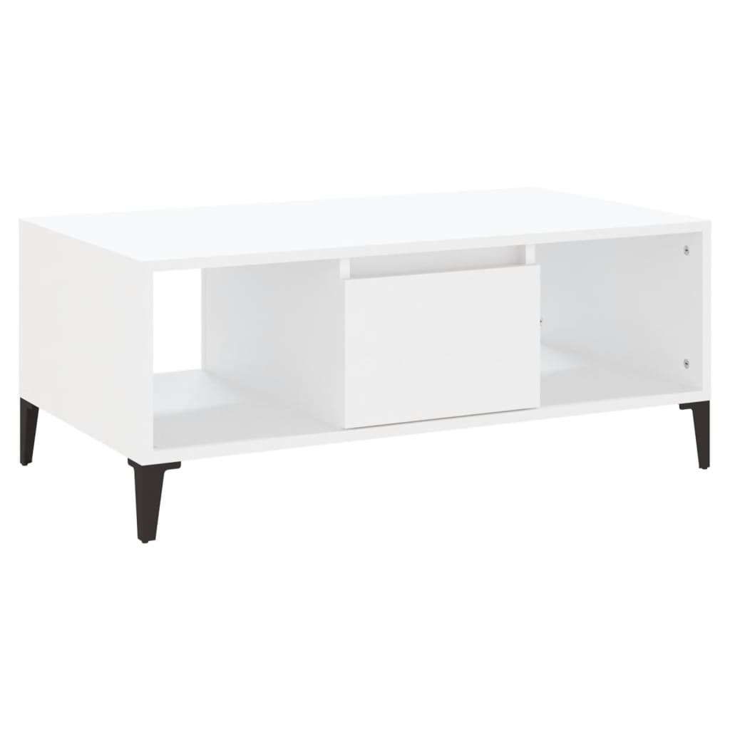 Salontafel 90X50X36,5 Cm Bewerkt Hout Wit