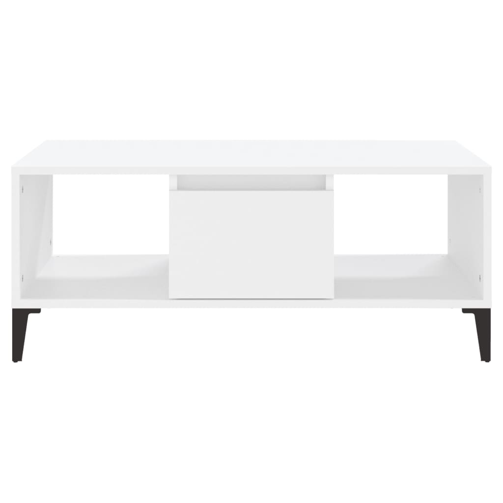 Salontafel 90X50X36,5 Cm Bewerkt Hout Wit