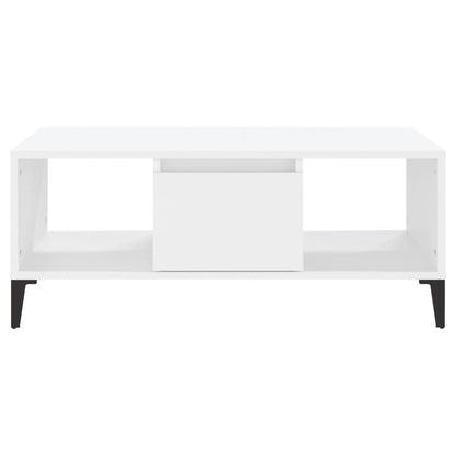 Salontafel 90X50X36,5 Cm Bewerkt Hout Wit