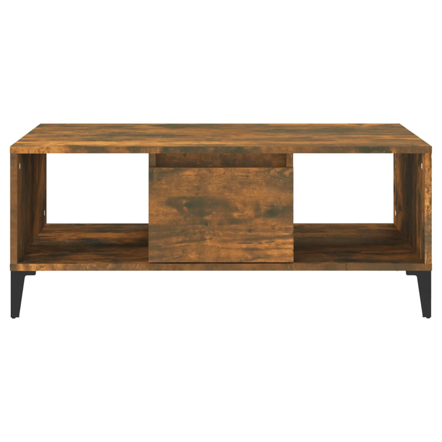 Salontafel 90X50X36,5 Cm Bewerkt Hout Gerookt Eikenkleurig