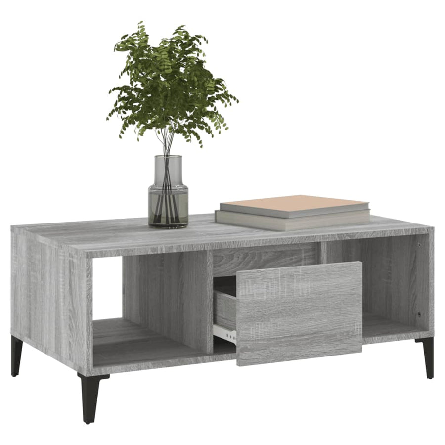Salontafel 90X50X36,5 Cm Bewerkt Hout Grijs sonoma