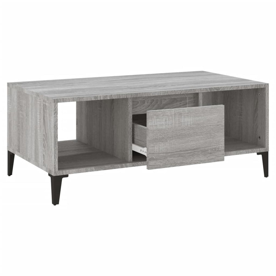 Salontafel 90X50X36,5 Cm Bewerkt Hout Grijs sonoma