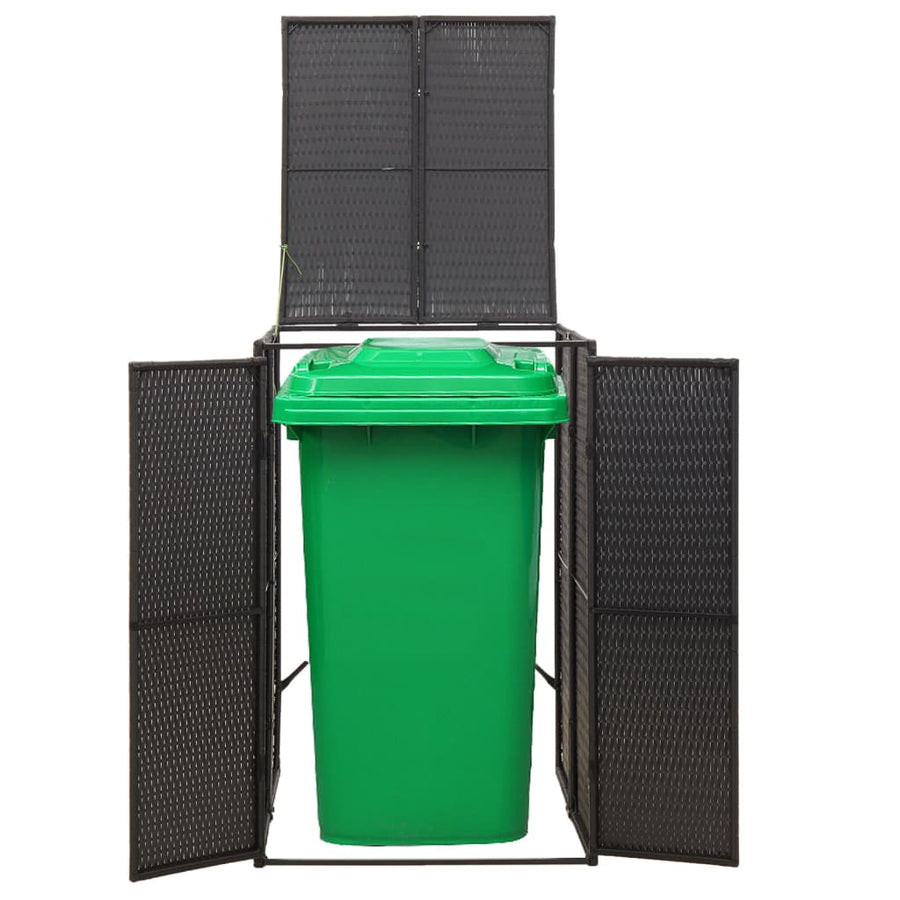 Containerberging Enkel 70X80X117 Cm Poly Rattan 1 container Zwart
