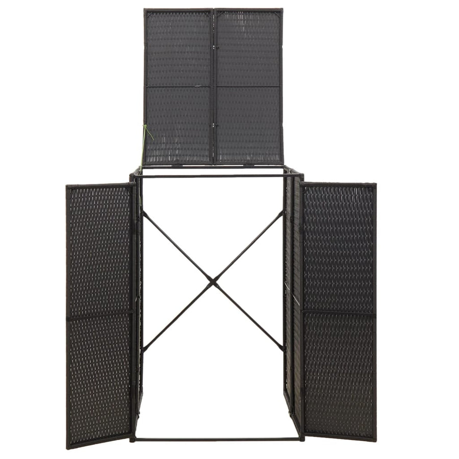 Containerberging Enkel 70X80X117 Cm Poly Rattan 1 container Zwart
